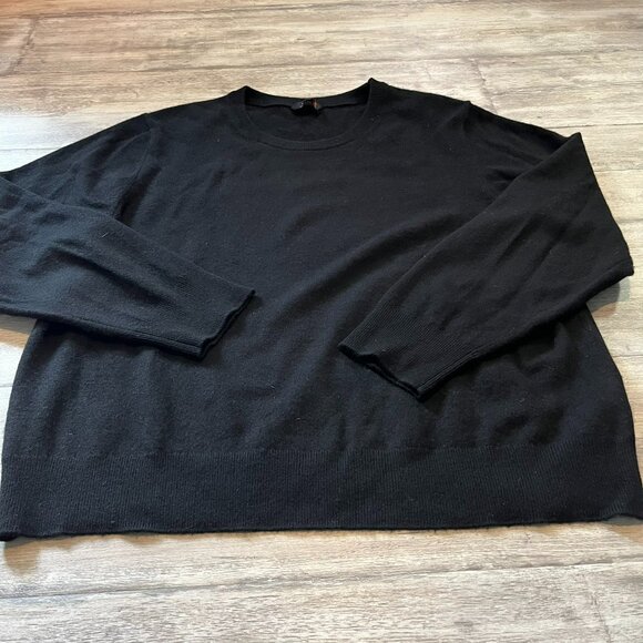 Quince Mongolian Cashmere Crewneck Sweater, Black, Size XL - Picture 4 of 10